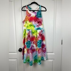 Torrid Skater Dress Size XL Watercolor Floral Colorful NWT Rainbow Event FLAW!